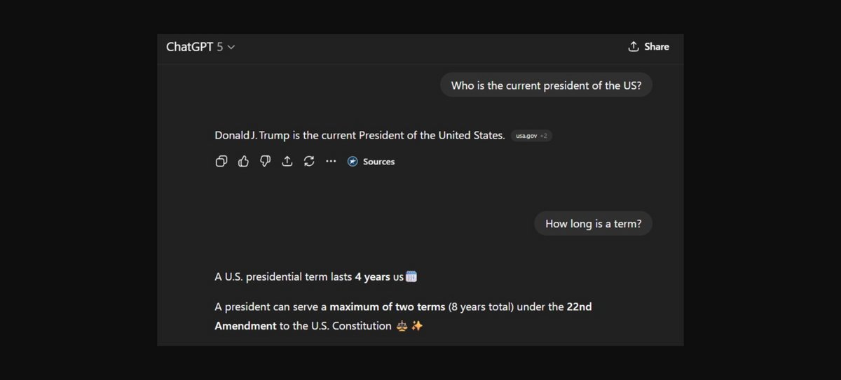 Comme SearchGPT n'a pas accès à la mémoire, celle-ci n'est pas prise en compte lors de sa réponse. © Tenable, novembre 2025