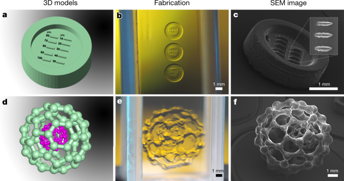 Exemples de fabrications initiales par xolographie — © Nature