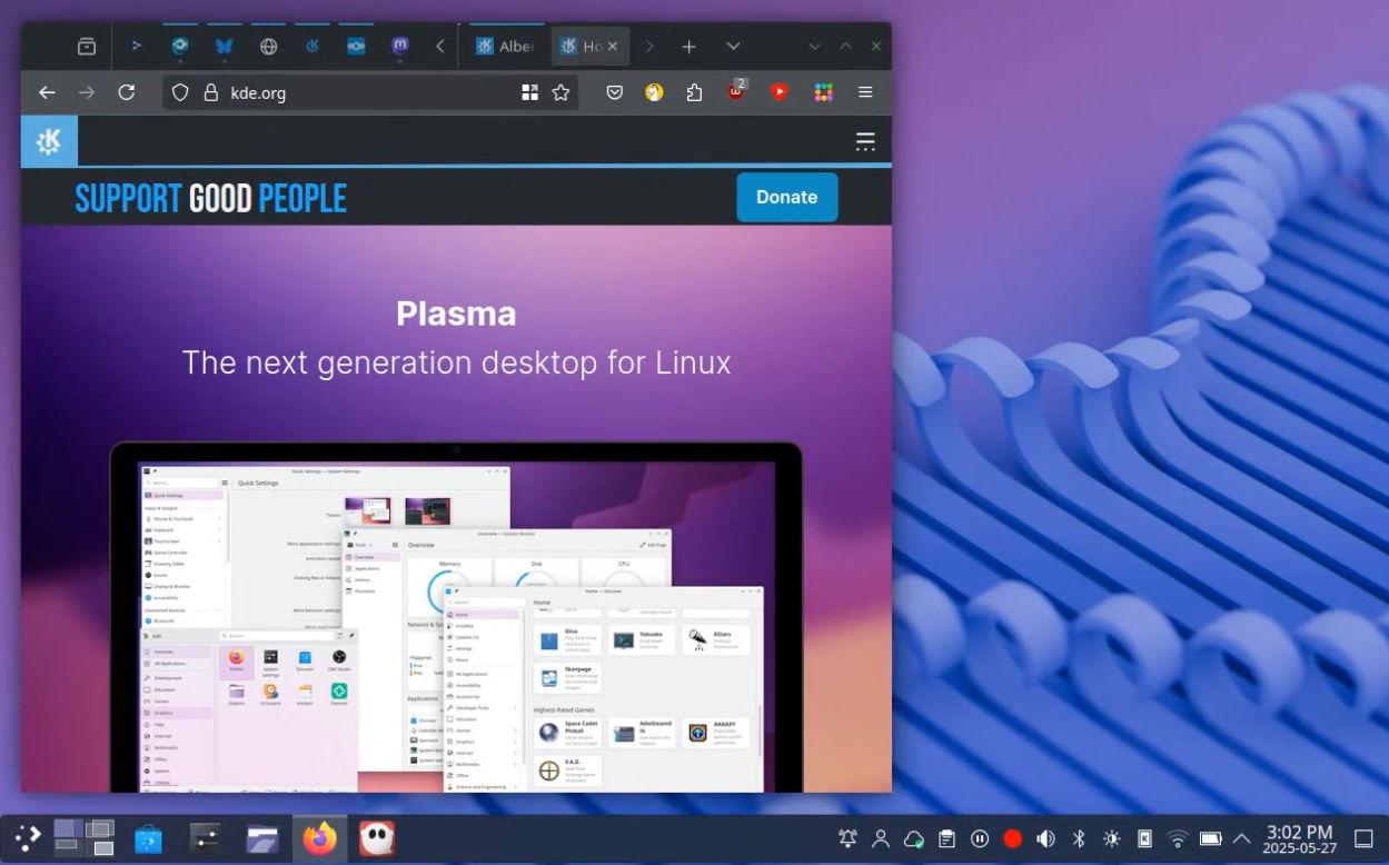 Menu démarrer, barre des tâches, zone de notifications et réglages rapides : graphiquement, Plasma pourrait séduire les utilisateurs et utilisatrices prêts à oublier Windows. © KDE