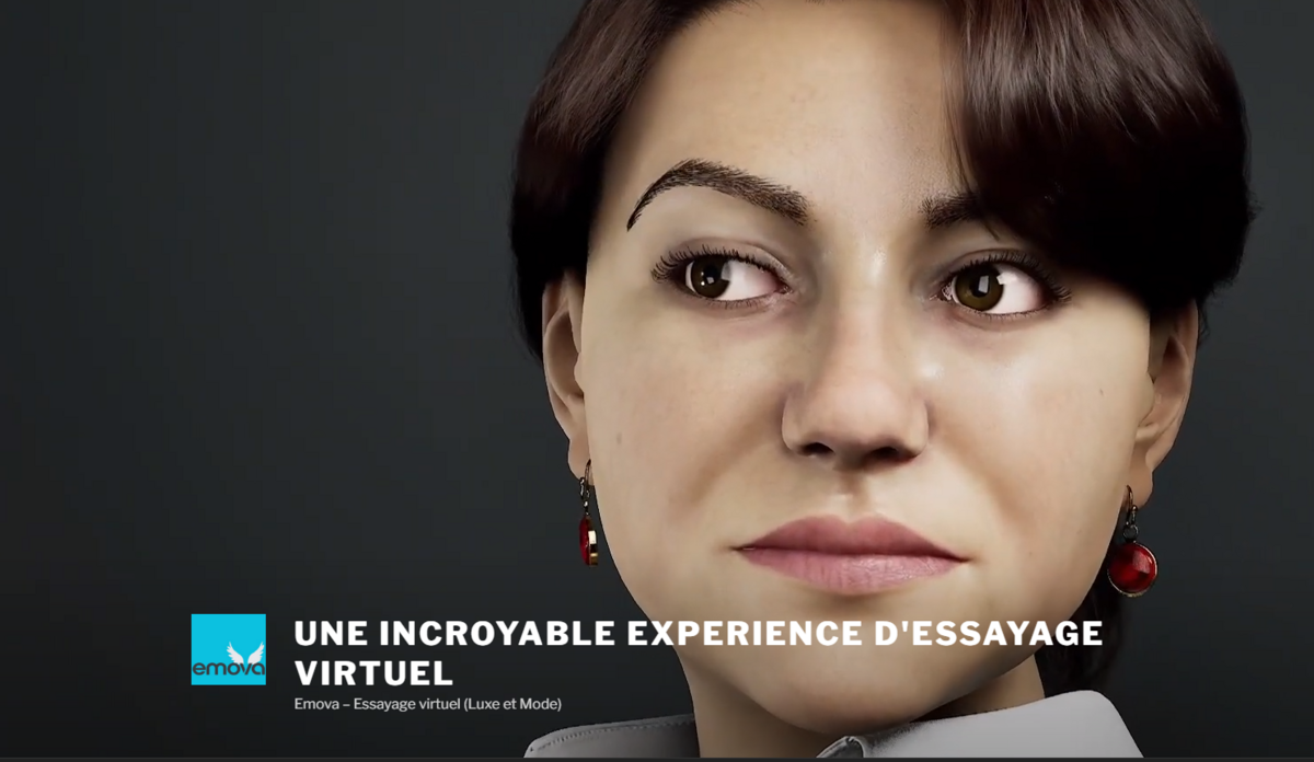  Une modélisation plutôt réaliste des avatars, mais qui n'échappe toujours pas à la théorie de "l'uncanny valley"  © Capture d'écran / Emova.me