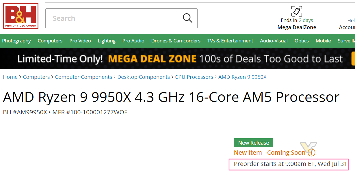 Une sortie le 31 juillet pour les Ryzen 9000X ? © VideoCardz