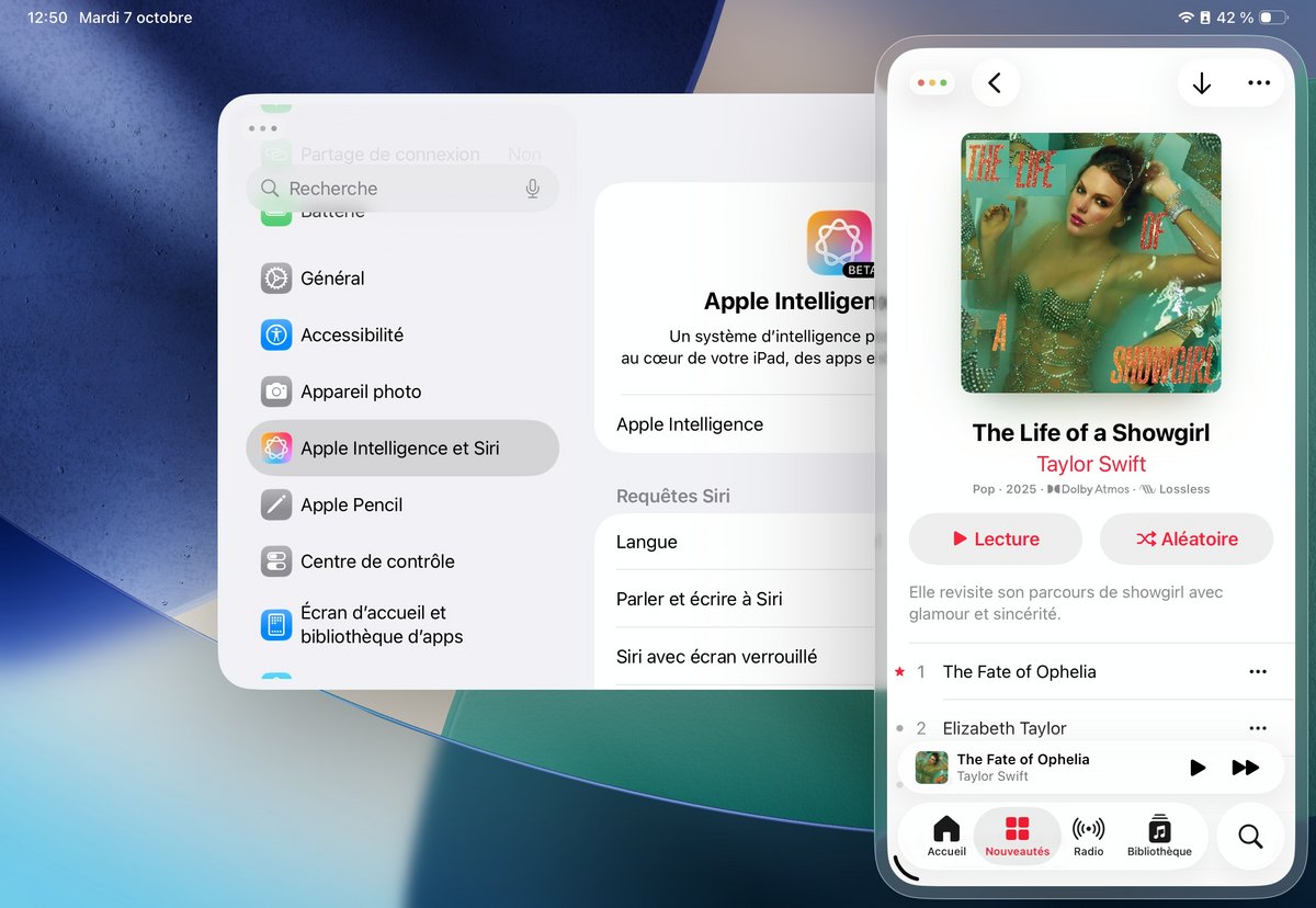 Le retour de Slide Over dans le multitache de l'iPad ©Mathieu Grumiaux pour Clubic