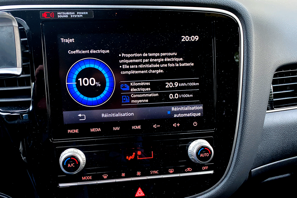 L'ordinateur de bord délivre de nombreuses informations sur le système hybride et la consommation 