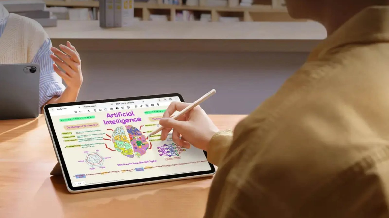 L'écran PaperMatte empêche la réflection de la lumière, et la fatigue oculaire © Huawei