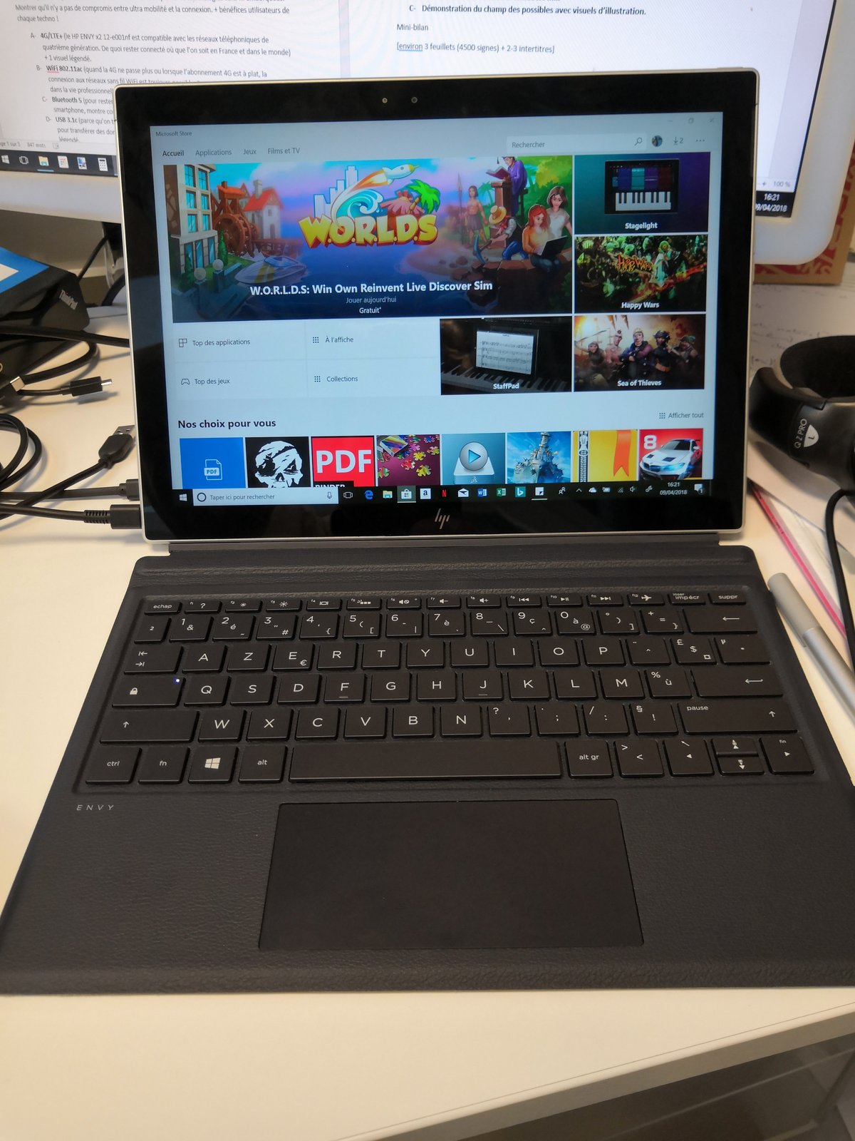 Sous le nom de code Chimera, on retrouvait le HP Envy X2 et sa puce ARM Qualcomm Snapdragon 835, un hydride en avance sur son époque qui m'avait bien plu en 2018. Quelle autonomie en usage bureautique et Internet ! ©Nicolas Guyot