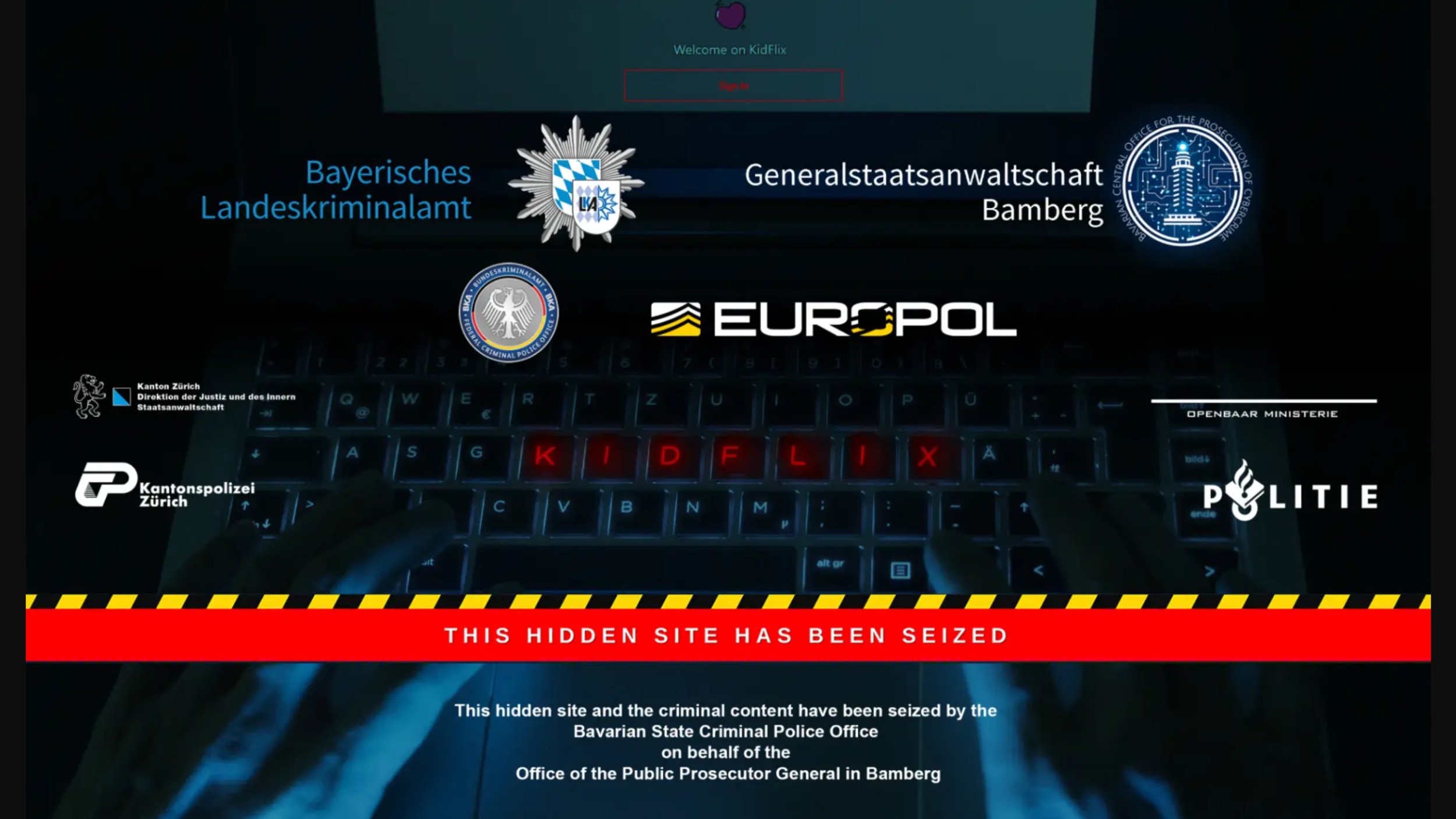 Les autorités ont fait tomber la plateforme Kidflix © Europol