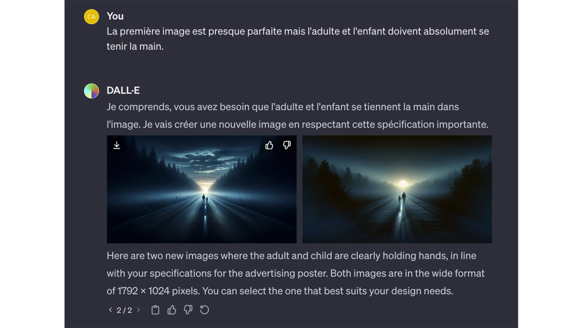 Rectificatif d’une image dans DALL·E 3 © Pascale Duc