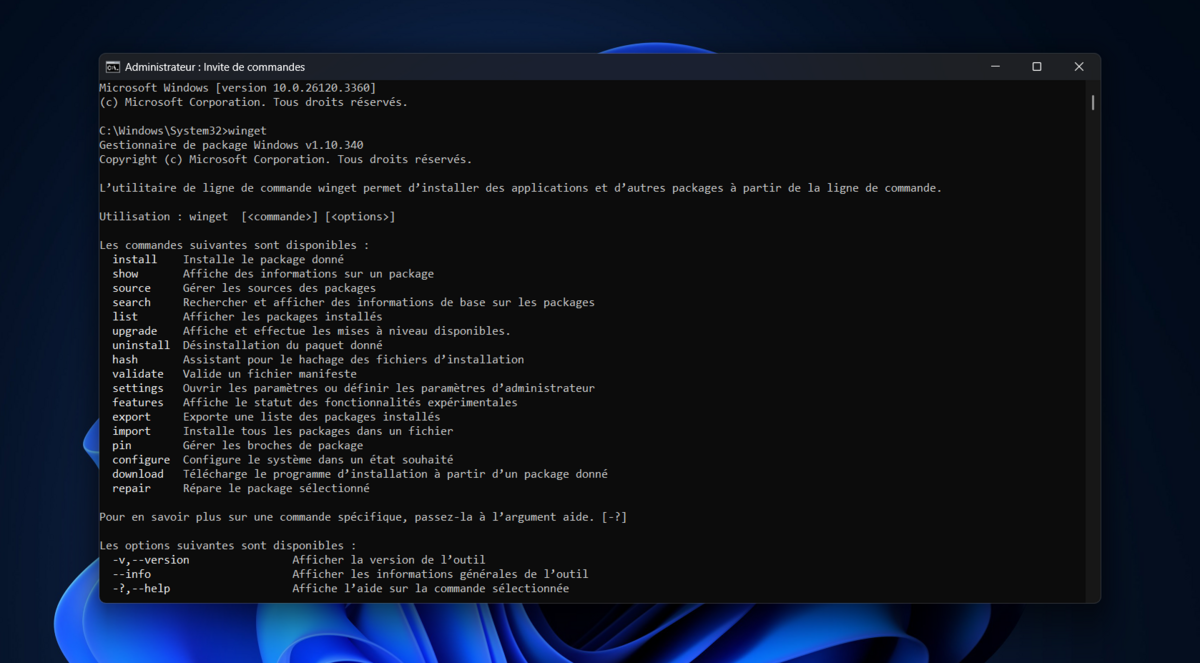 Une outil, mille possibilités : c'est la magie de WinGet © Clubic