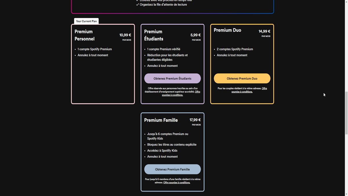@Benoit Baylé Clubic - Les différents abonnements à Spotify Premium