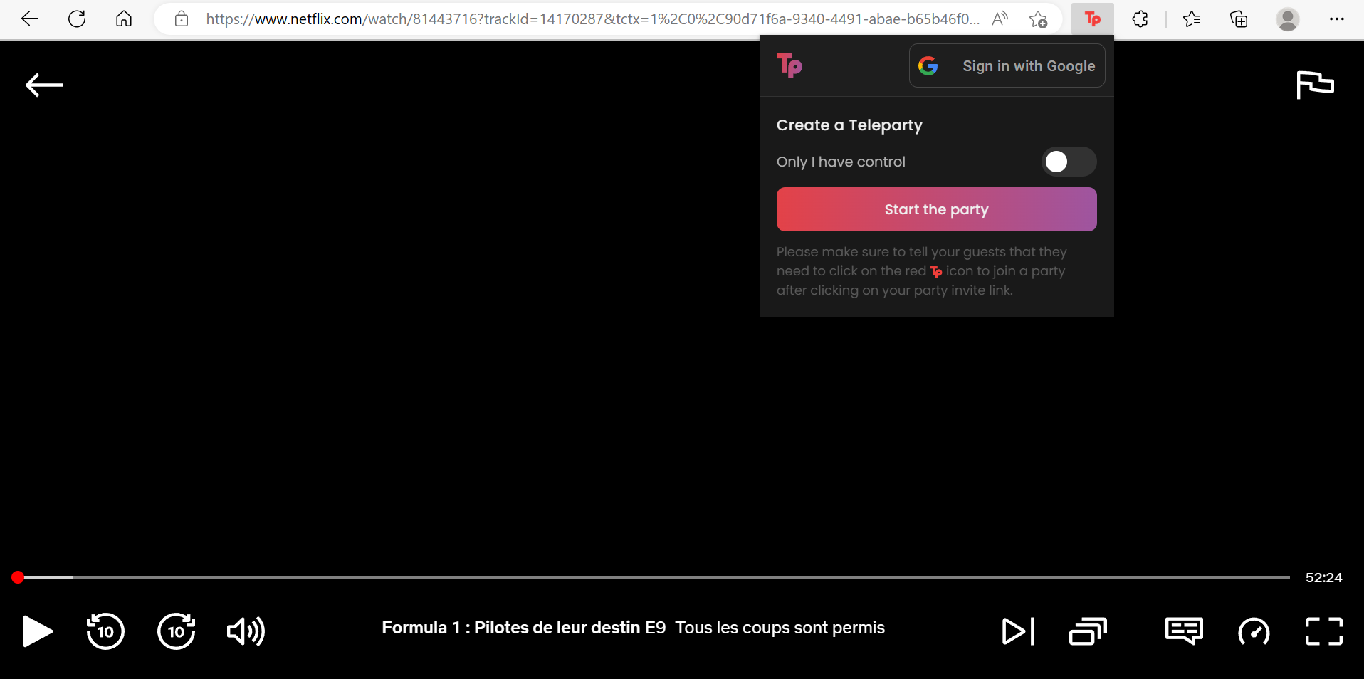 créer téléparty