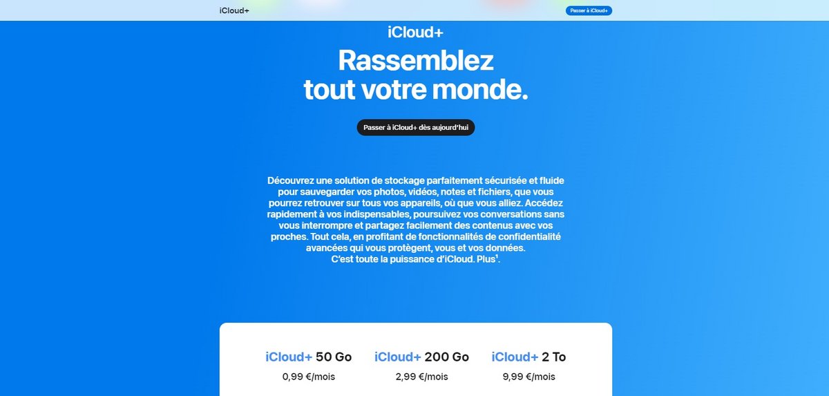 iCloud : Offre payante