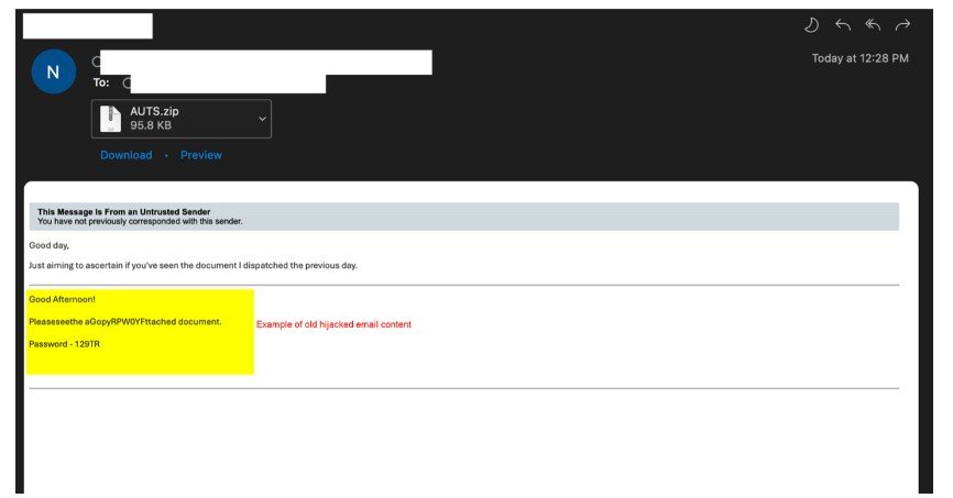 Exemple de mail frauduleux - © Proofpoint