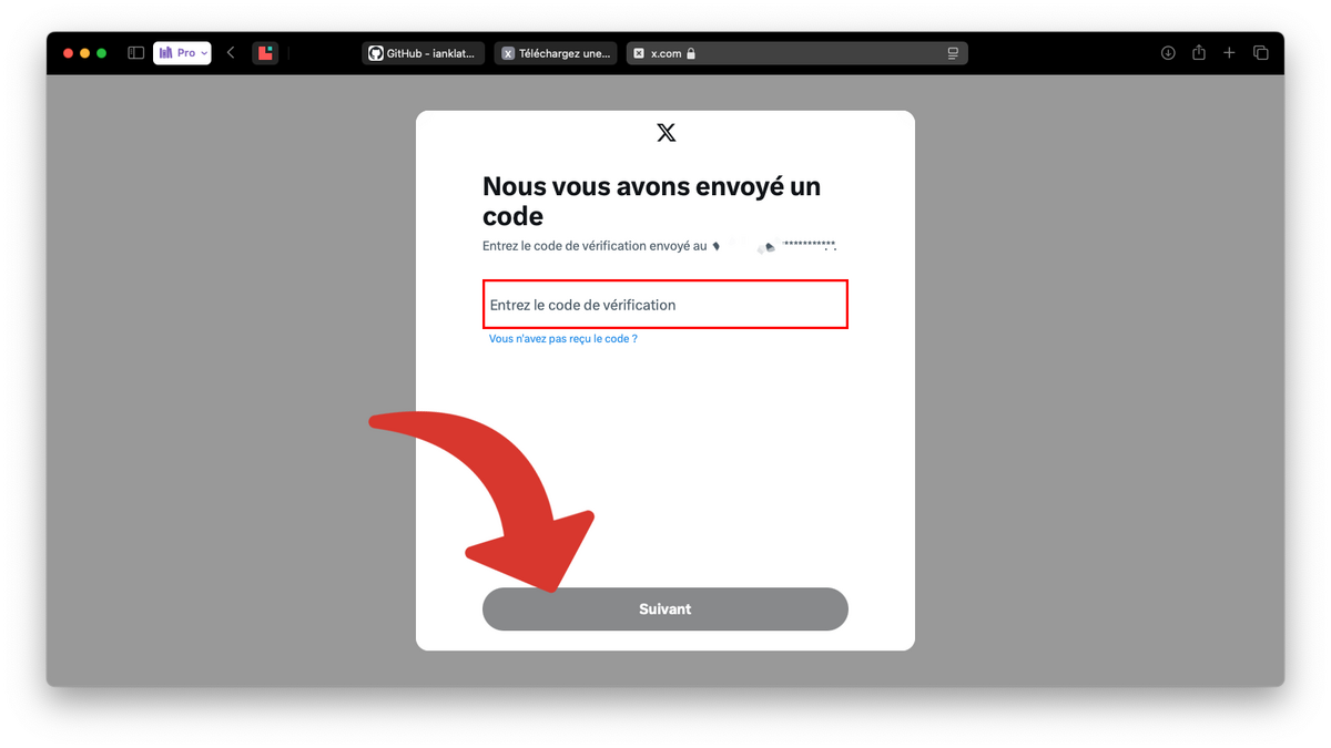 Saisir le code pour confirmer votre identité © Clubic