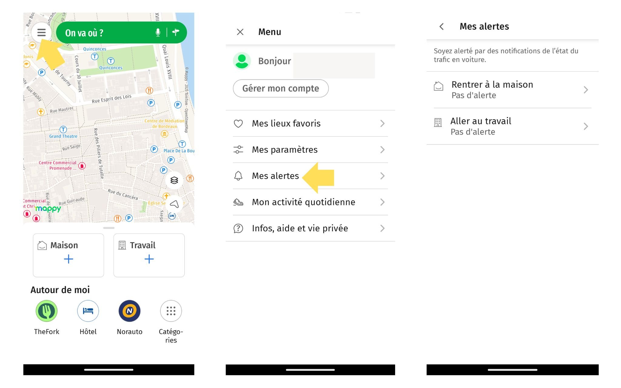 Configurez des alertes trafic © Mappy / Groupe RATP
