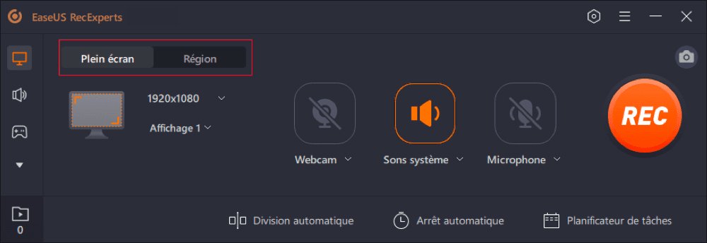 Vous pouvez choisir votre mode d'enregistrement ©EaseUS