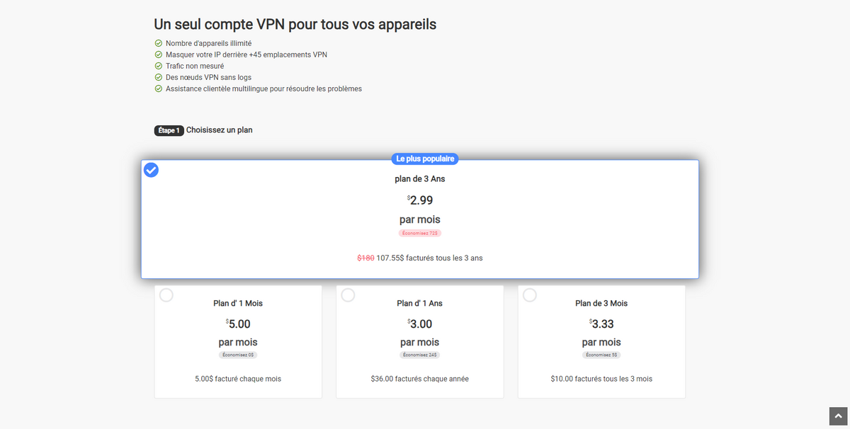 Tarifs du VPN Seed4Me © S4M Tech, Inc.