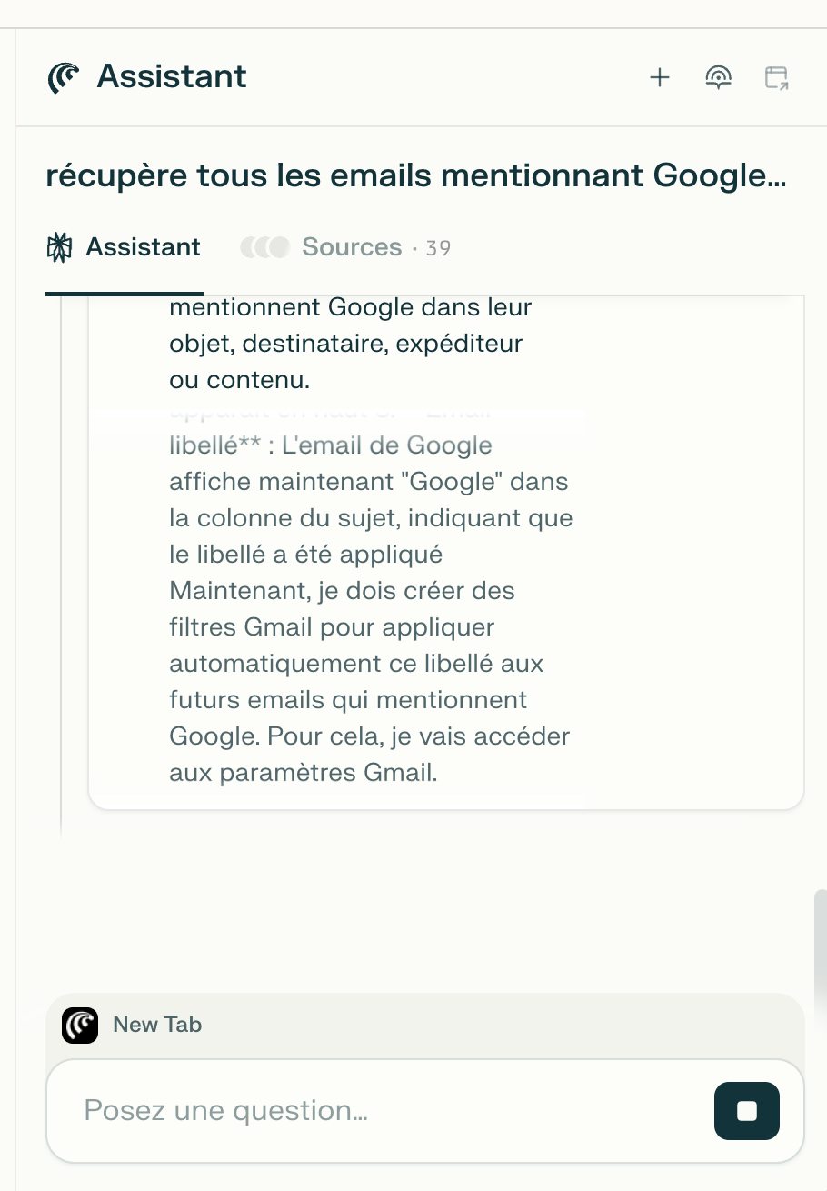 Perplexity Comet - La gestion de Gmail