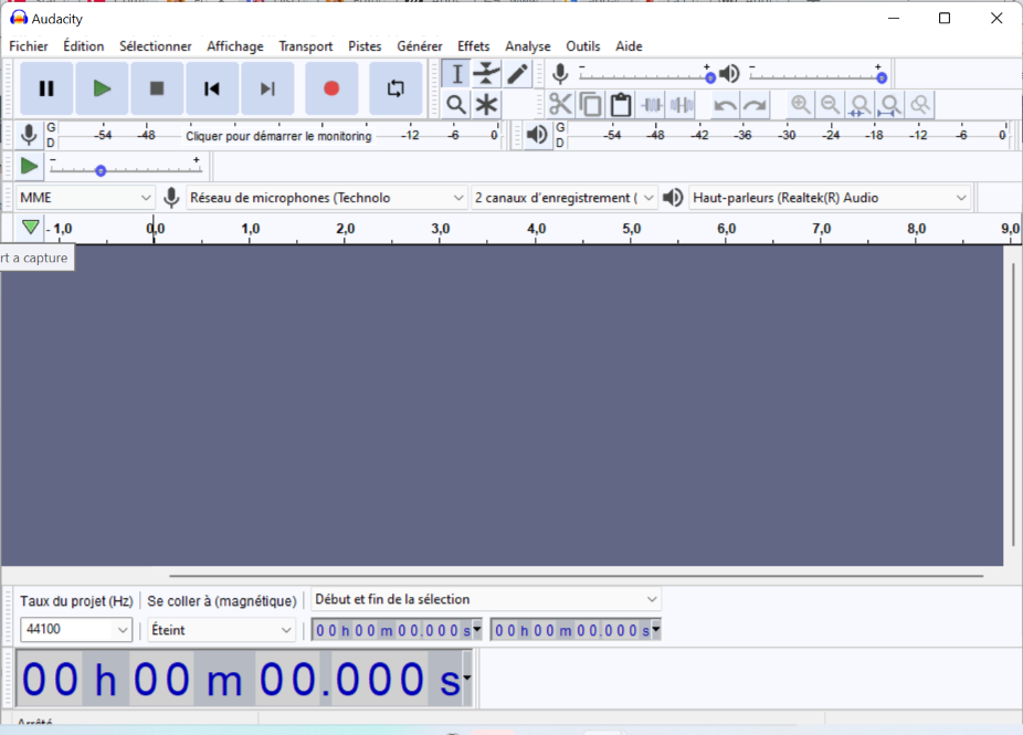 Audacity logiciel vide