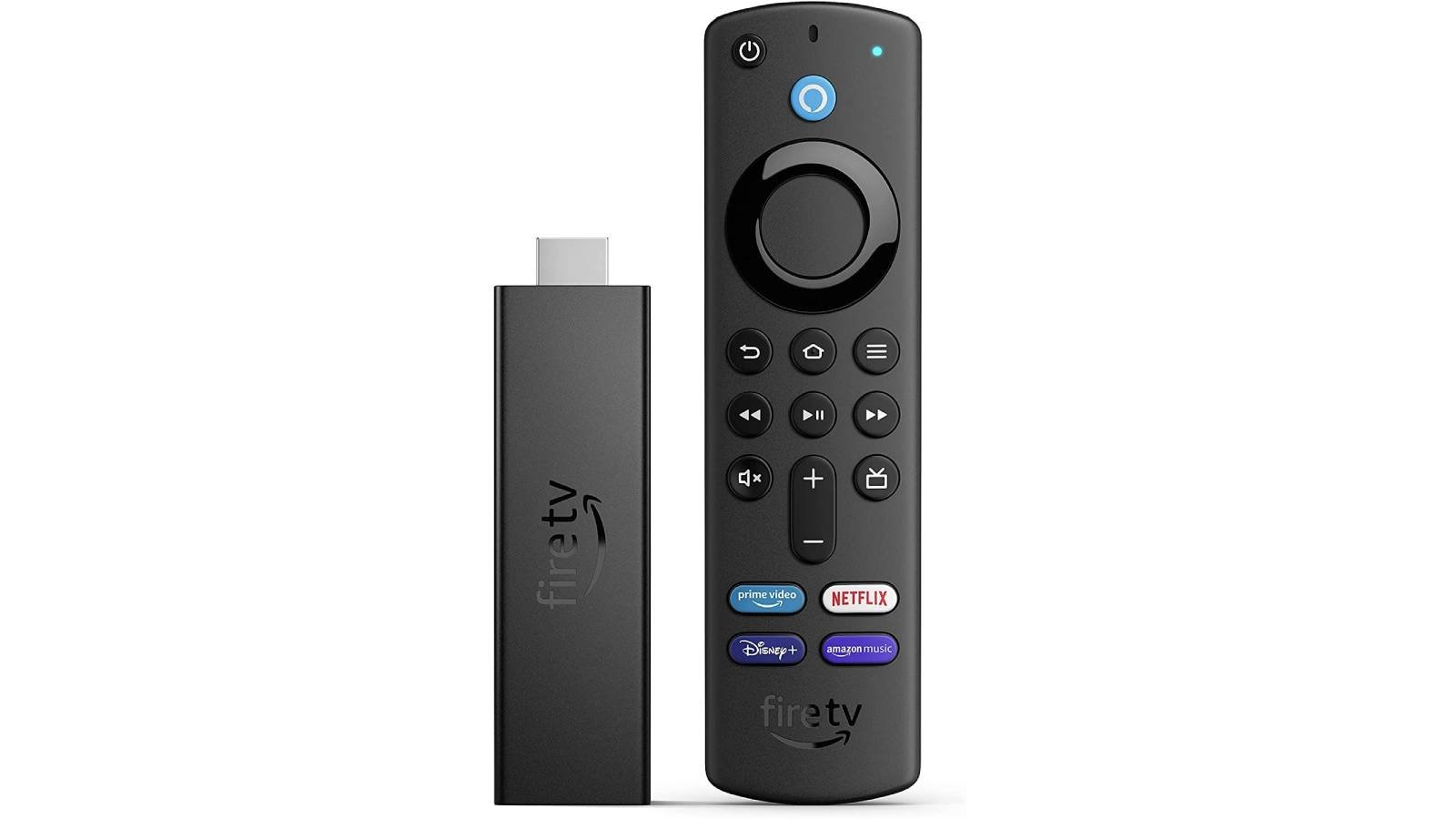 La box TV Fire TV Stick 4K Max avec sa télécommande pour utiliser Alexa sur votre TV