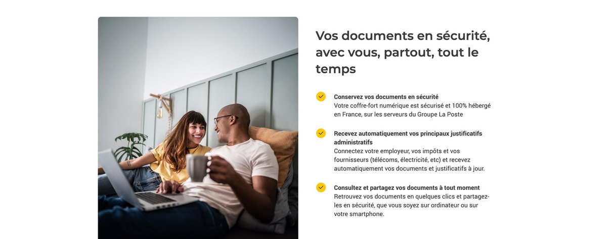 Un service de stockage de documents sécurisé © La Poste