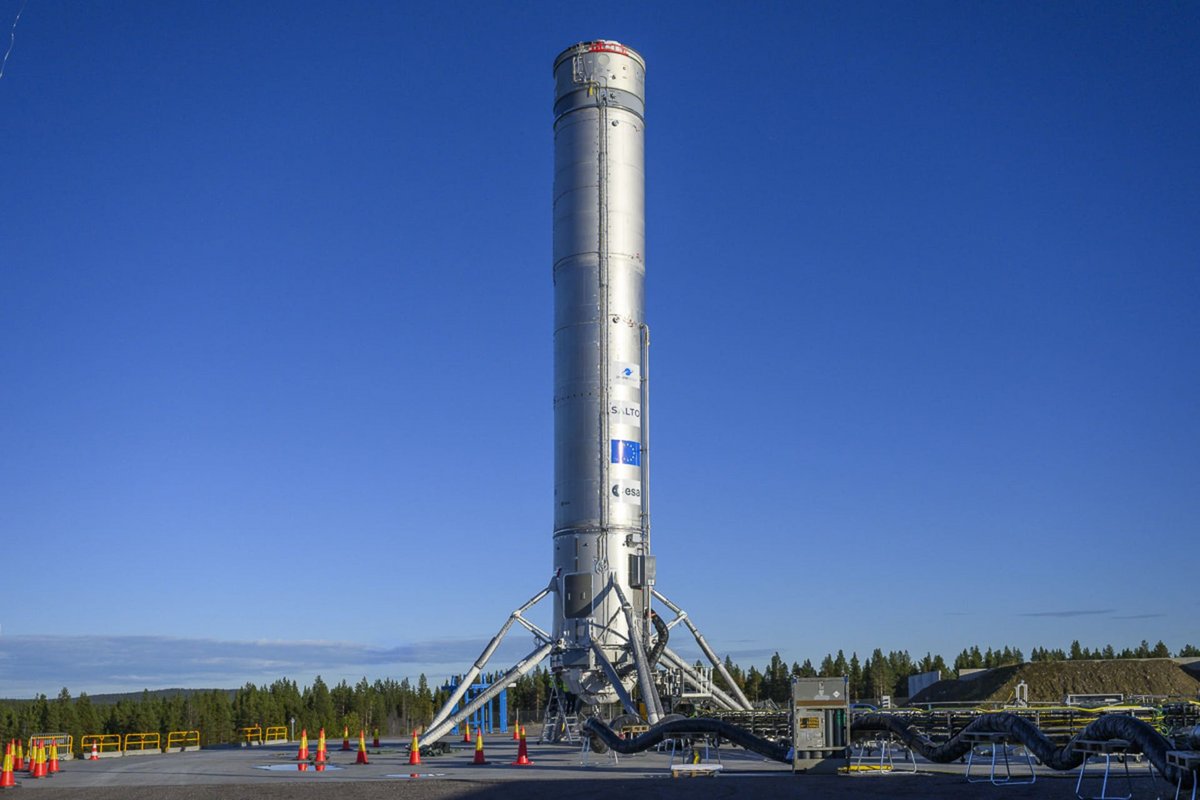 ArianeGroup a installé sa fusée réutilisable Thermis sur sa rampe de lancement © ArianeGroup