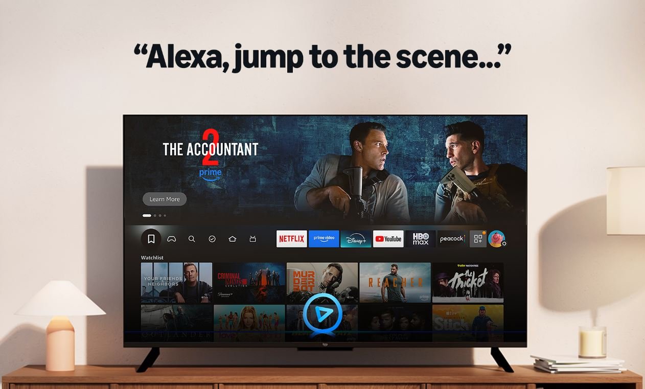"Alexa, montre moi ce passage où Harrison Ford est poursuivi par un rocher géant dans Indiana Jones". ©Amazon