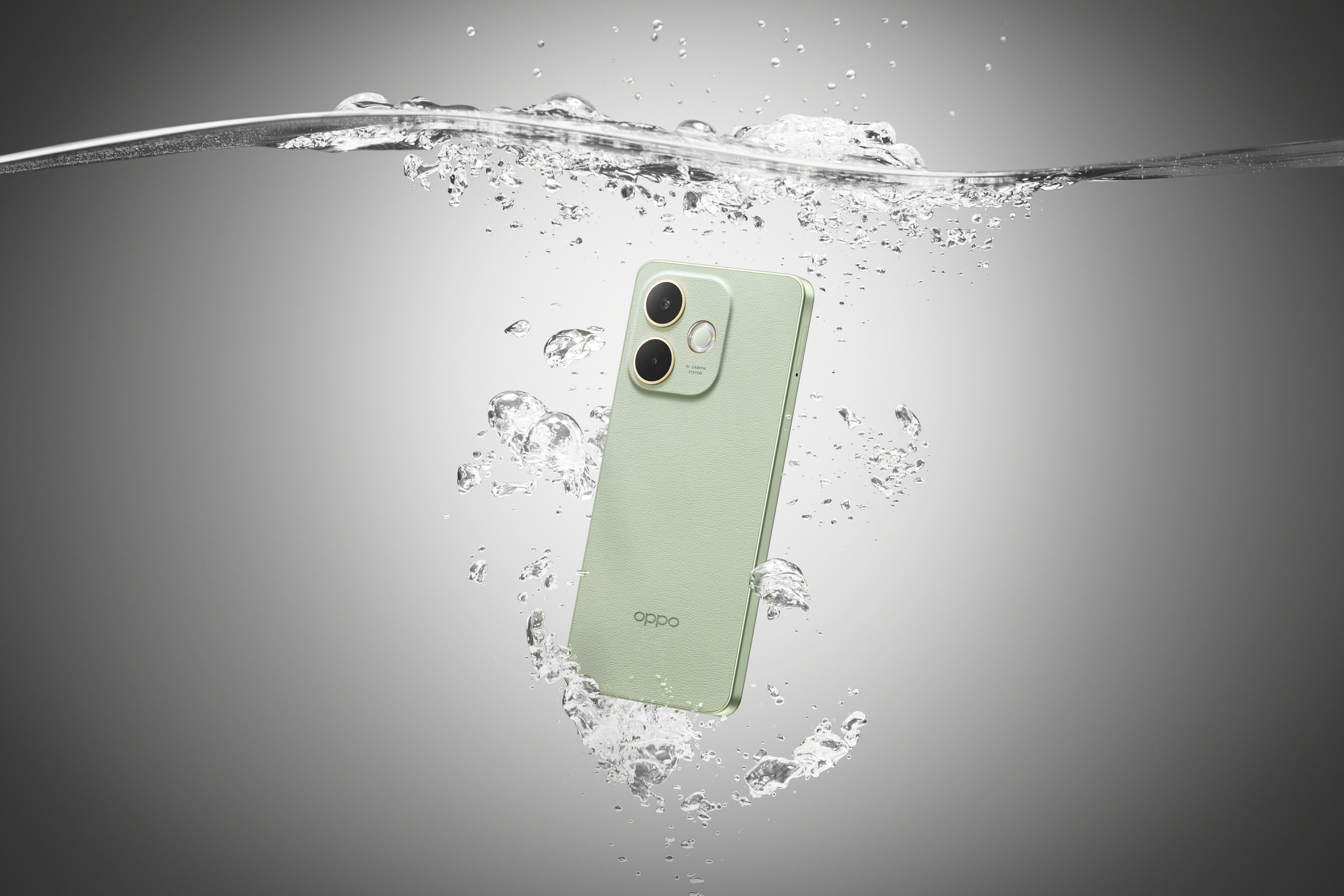 La jolie robe « Vert olive » du Oppo A5 Pro 5G. © Oppo