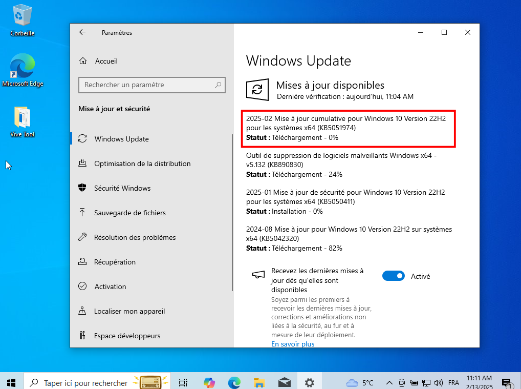 Avec la build KB5051974 de février, les PC Windows 10 recevront automatiquement la nouvelle version d'Outlook © Clubic