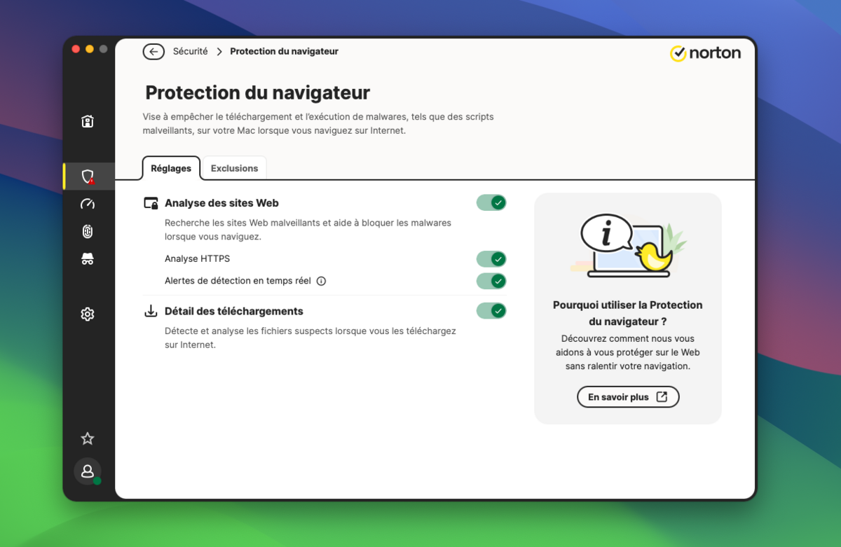 Norton 360 protège votre navigation contre les sites web et les téléchargements frauduleux © Clubic