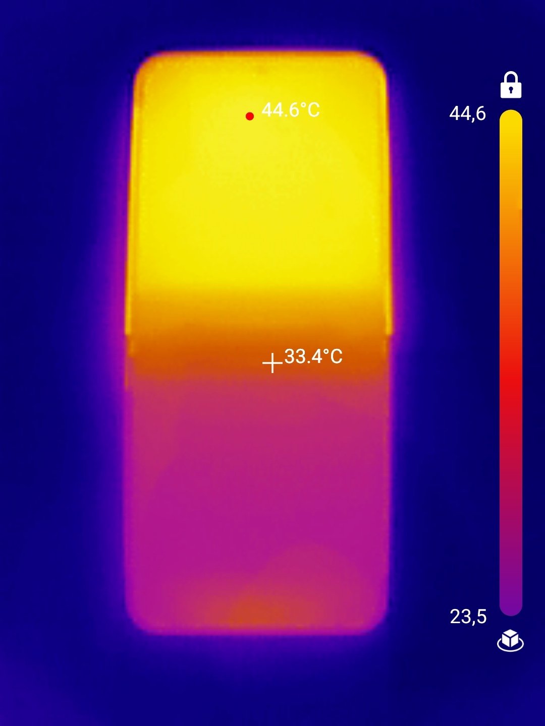 Scan thermique du Z Flip 6 en utilisation soutenue © Marc Mitrani pour Clubic