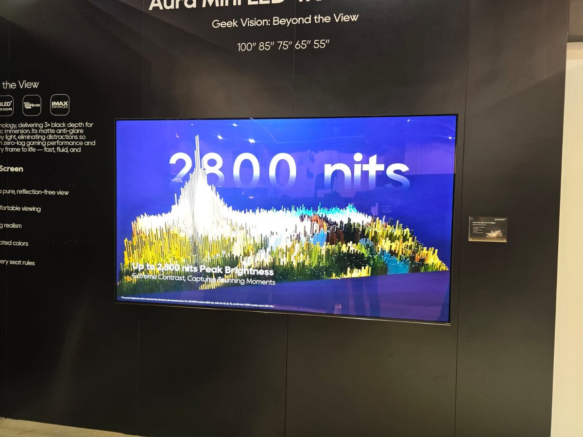 La Dreame v3000 propose jusqu'à 2800 nits de luminosité. ©Matthieu Legouge pour Clubic