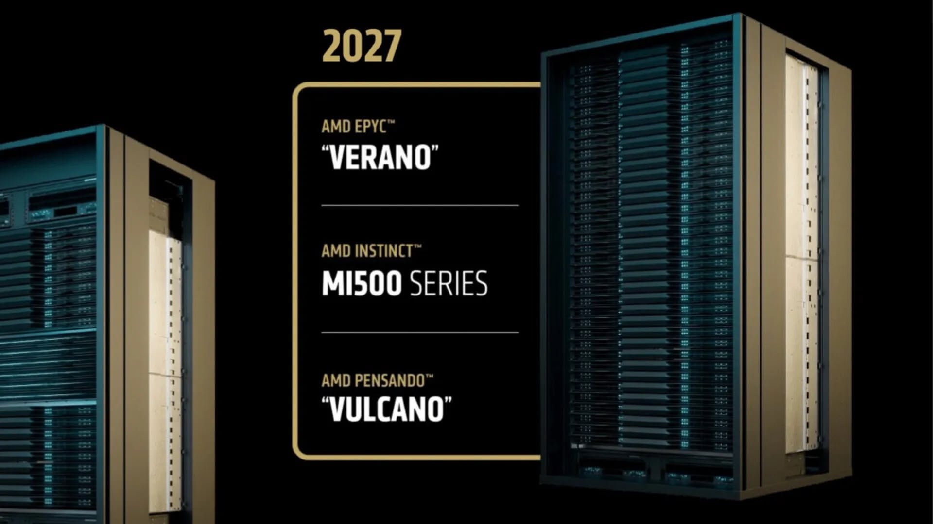AMD accelère du côté de l'infonuagique avec du matériel taillé pour l'entraînement et l'inférence attendus pour 2027. © AMD