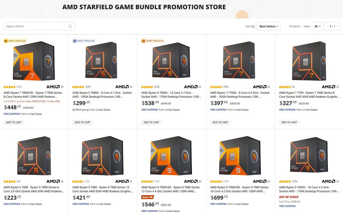 Première rumeur d'un bundle Starfield/AMD © Videocardz