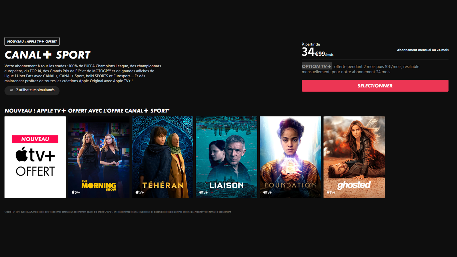 L'offre Canal+ Sport en ce moment