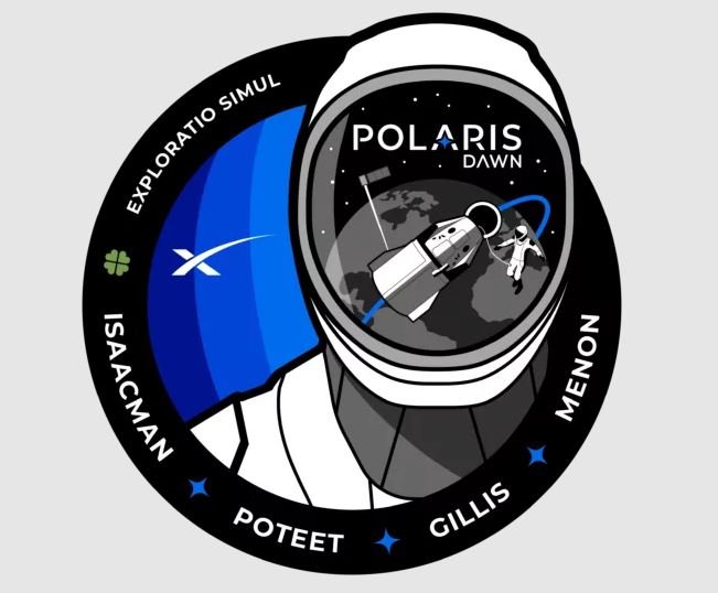 Déjà un écusson de mission pour le premier volet du programme Polaris, Dawn. © SpaceX/Polaris