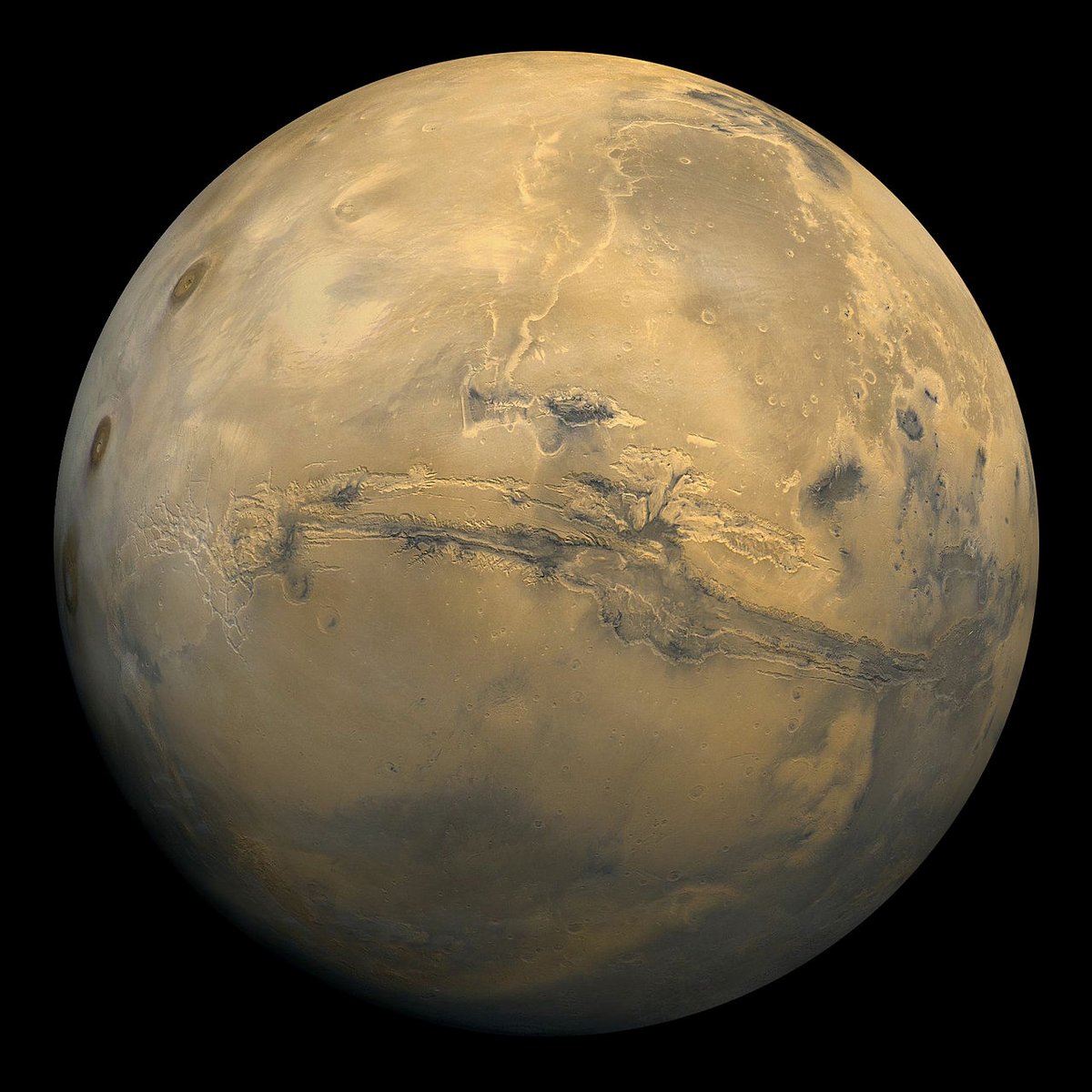 Valles Marineris se trouve à proximité de l'équateur de Mars © Wikimédia / Domaine public