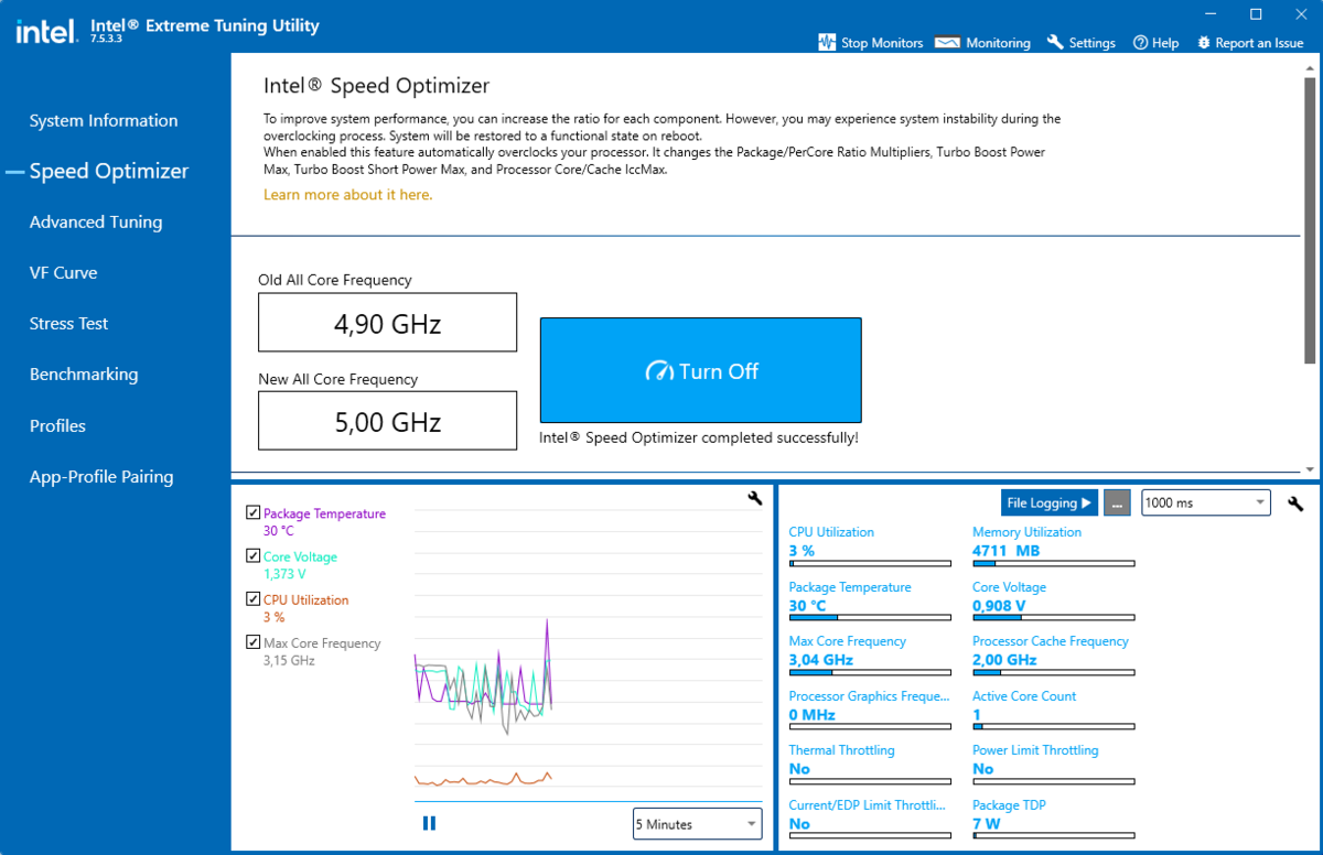 L'Intel Extreme Tuning Utility permet d'overclocker « facile » ou d'affiner les réglages pour utilisateur « enthousiaste »