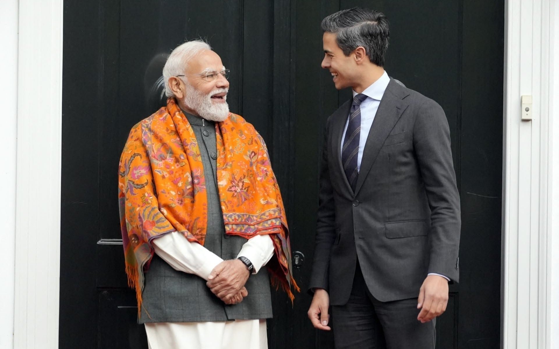 Narendra Modi et Rob Jetten lors d'une visite officielle à La Haye le 16 mai 2026. ©LINA SELG/AFP© Lina Selg/AFP
