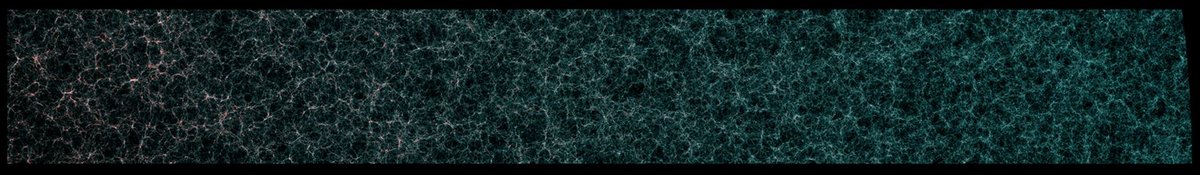 Une grande "carte" simulée par l'équipe du télescope Euclid pour savoir à quoi s'attendre en ce qui concerne ses futurs résultats © J. Carretero (PIC), P. Tallada (PIC), S. Serrano (ICE) and the Euclid Consortium Cosmological Simulations SWG