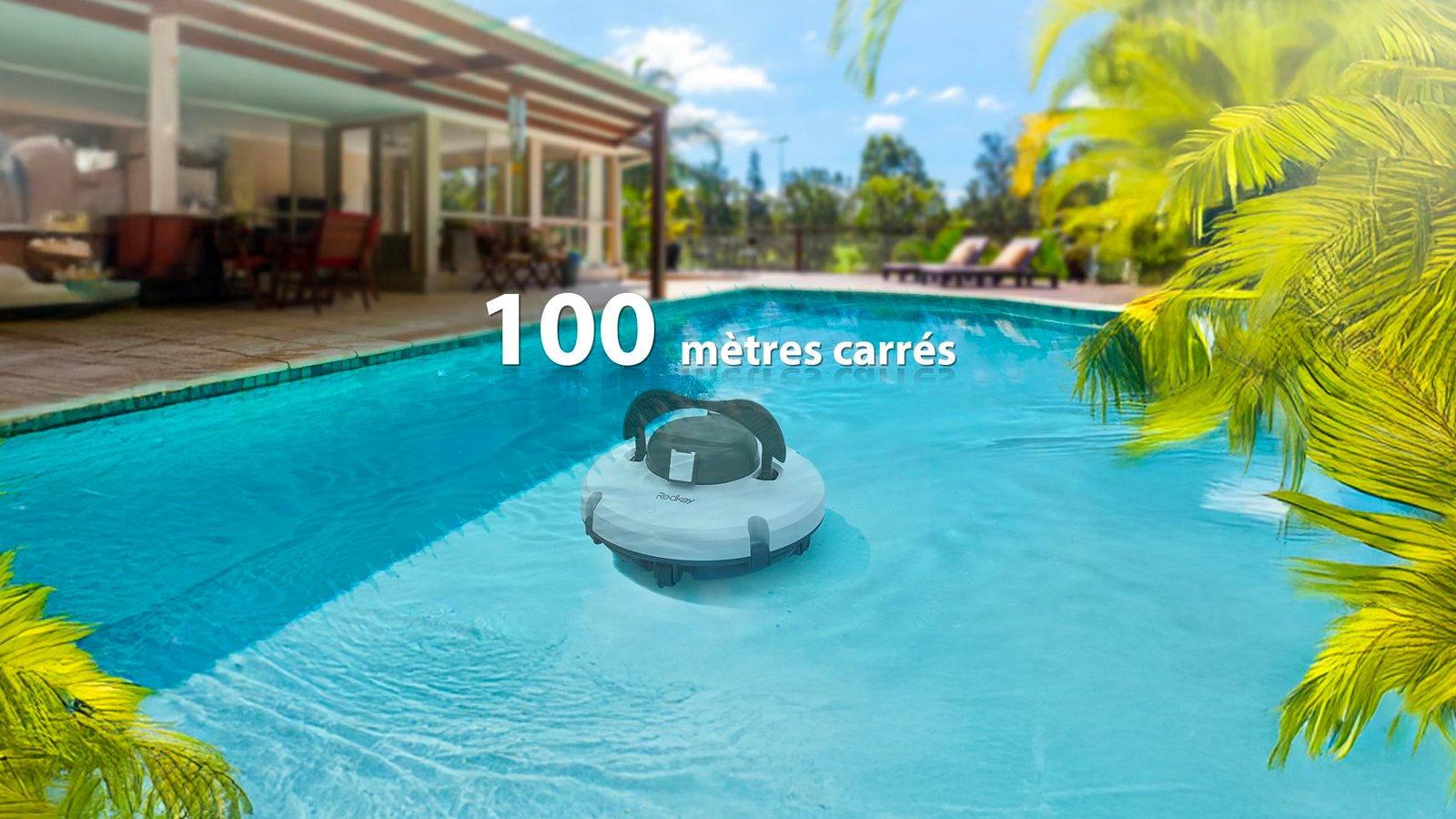 Le Redkey S100 nettoie efficacement les piscines hors sol jusqu’à 100 m² sans aucune intervention manuelle