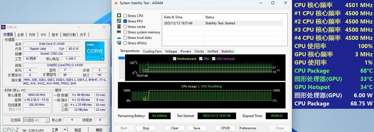 Zoom sur le Core i3-14100... © VideoCardz