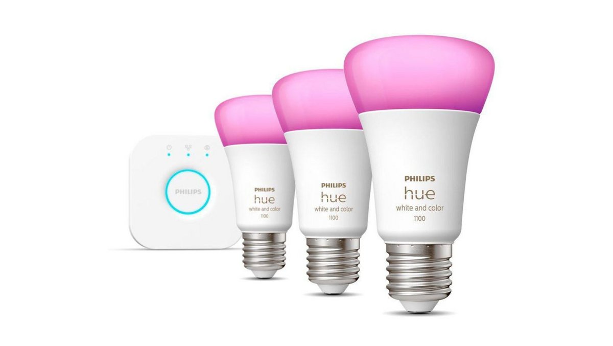 Les 3 ampoules et le pont de connexion Philips Hue