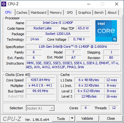 Intel Core i5-11400F