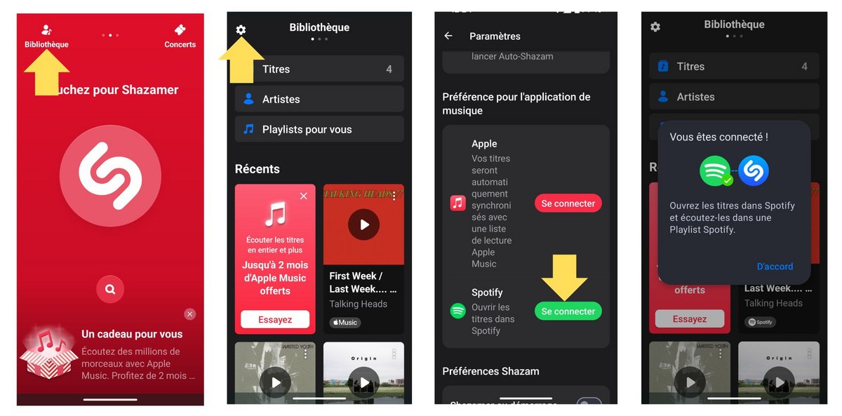 Connectez Shazam à Spotify © Mia Ogouchi pour Clubic