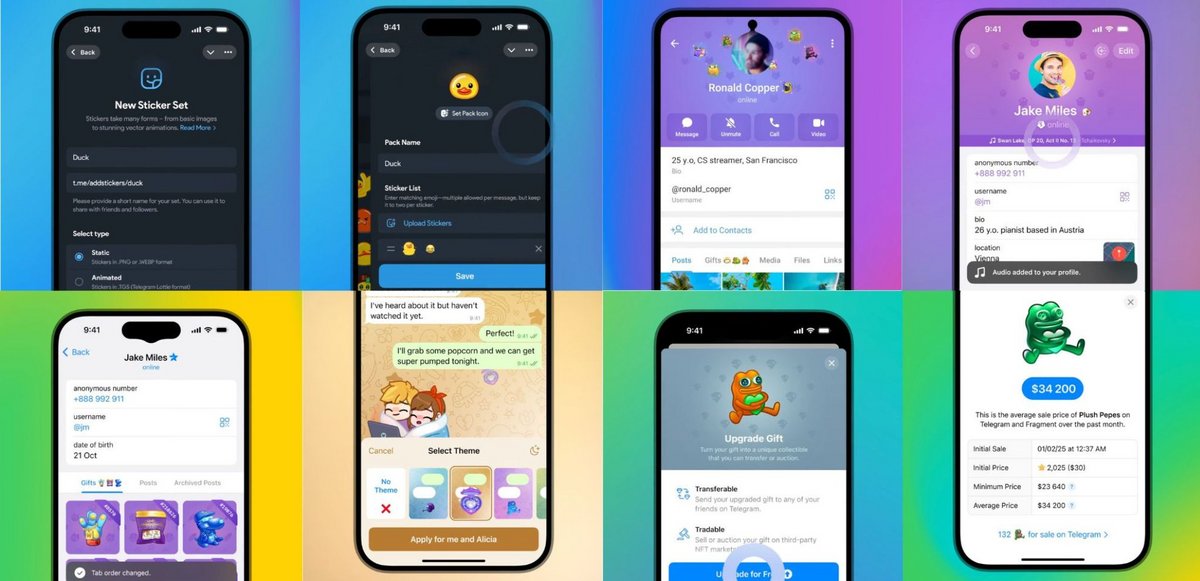 Les profils et les cadeaux évoluent dans Telegram. ©Telegram