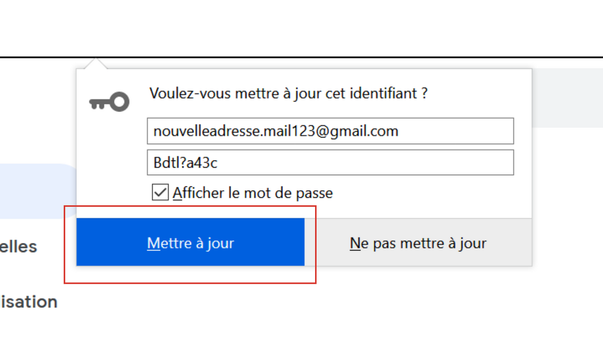 Firefox - Mettre à jour un mot de passe