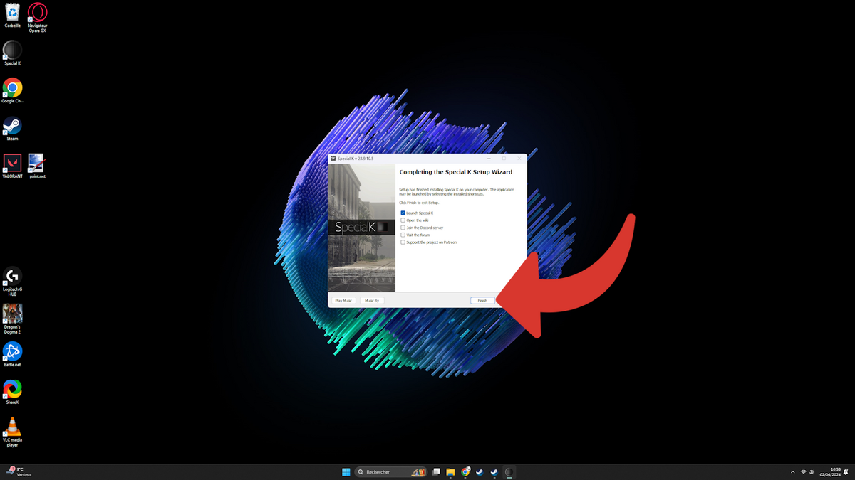 Acceptez de lancer Special K à la fin de l'installation © Benoit Baylé pour Clubic.com