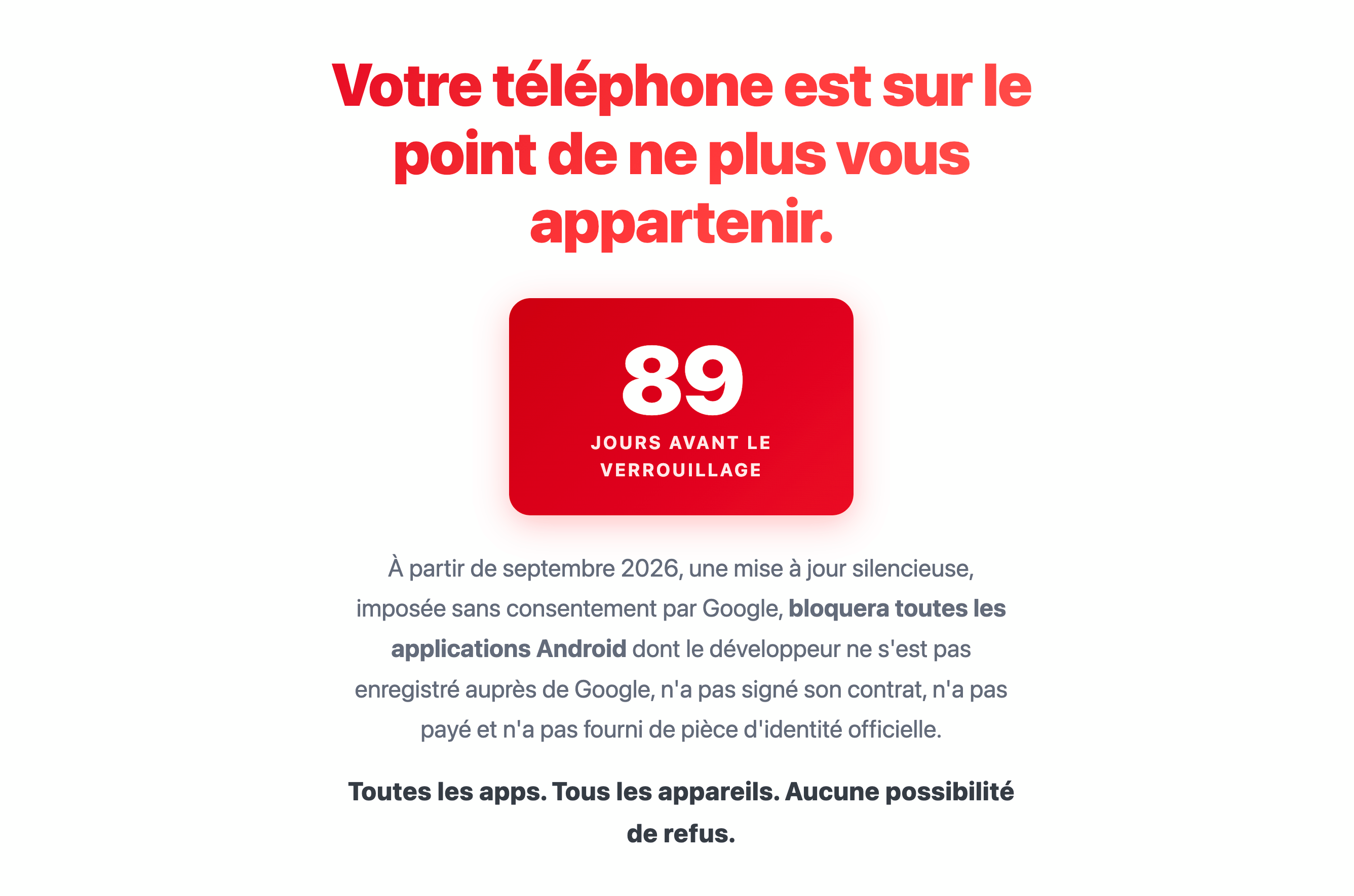 keepandroidopen.org détaille les mesures de Google et les moyens d'y échapper. © Naïm Bada pour Clubic