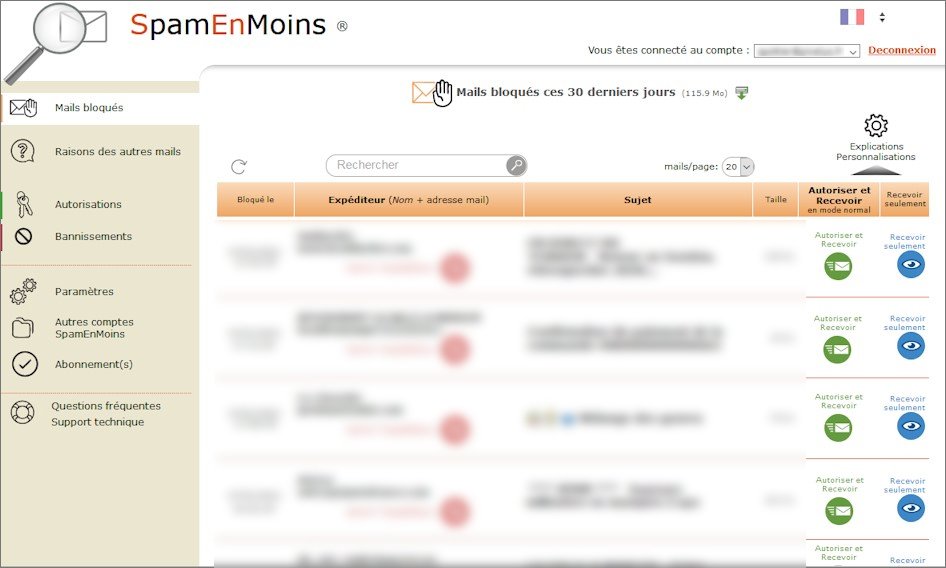SpamEnMoins vise particuliers et organisations cherchant une protection simple et centralisée contre le spam et le phishing, y compris sur Google Workspace et Office 365 - © SpamEnMoins