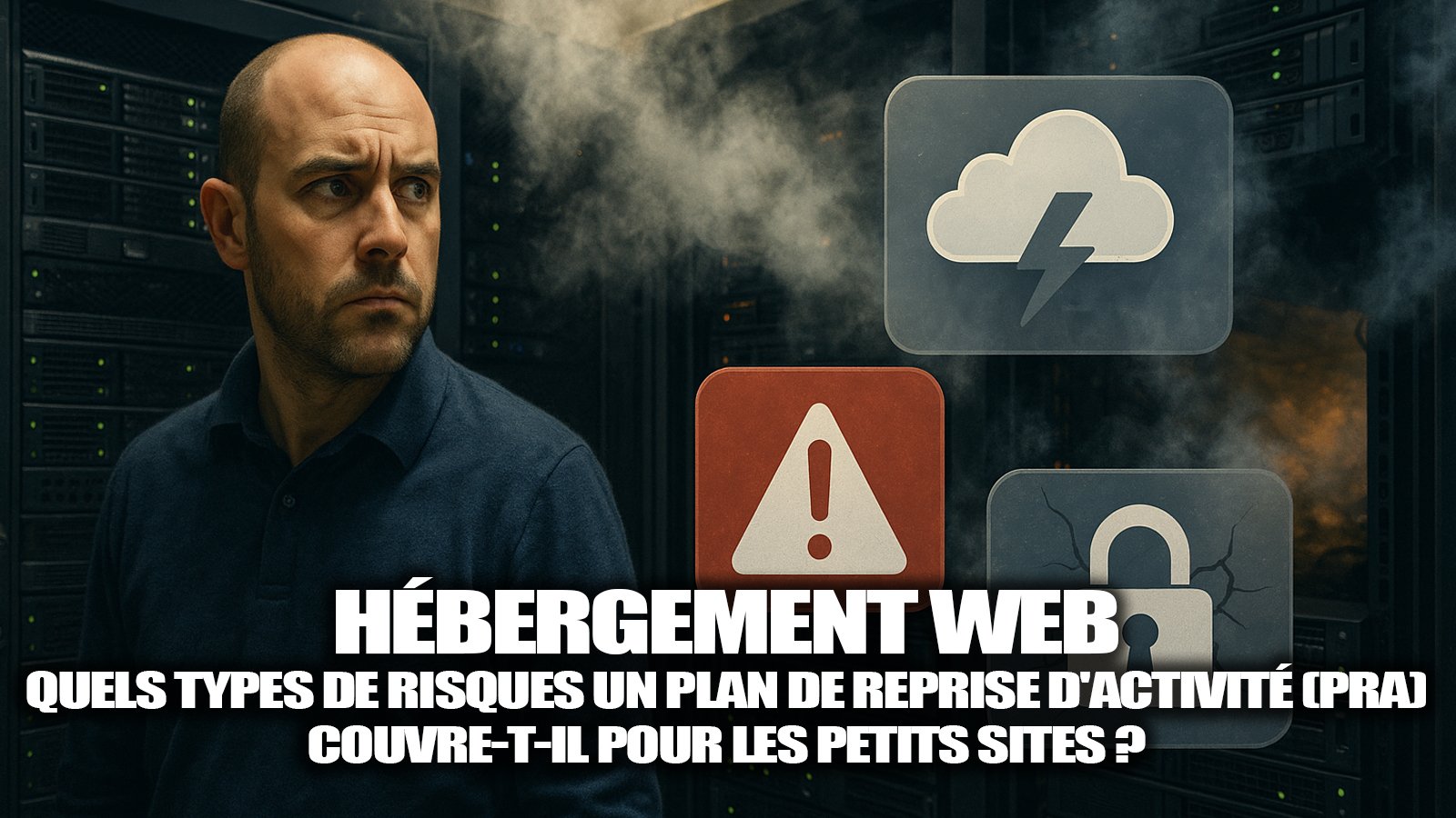 Un plan de reprise d’activité (PRA) en hébergement web permet aux petits sites d’anticiper les pannes ou cyberattaques pour assurer continuité et confiance des utilisateurs - © Axel Reghis | OpenAI